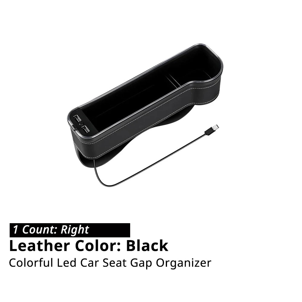 Seat Gap Organizer with 30W Dual USB Charging & LED Light