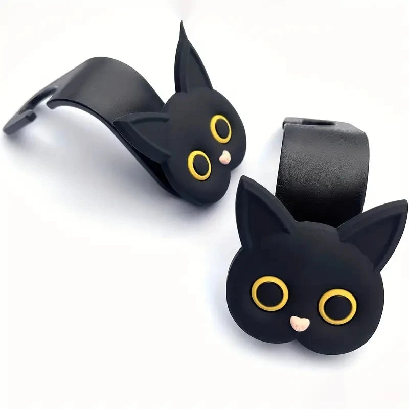 Cute 3D Cat Headrest Hooks, 2-Pack