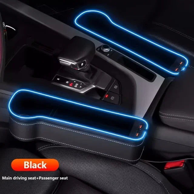 2-in-1 Seat Gap Organizer with Dual USB & Ambient Light