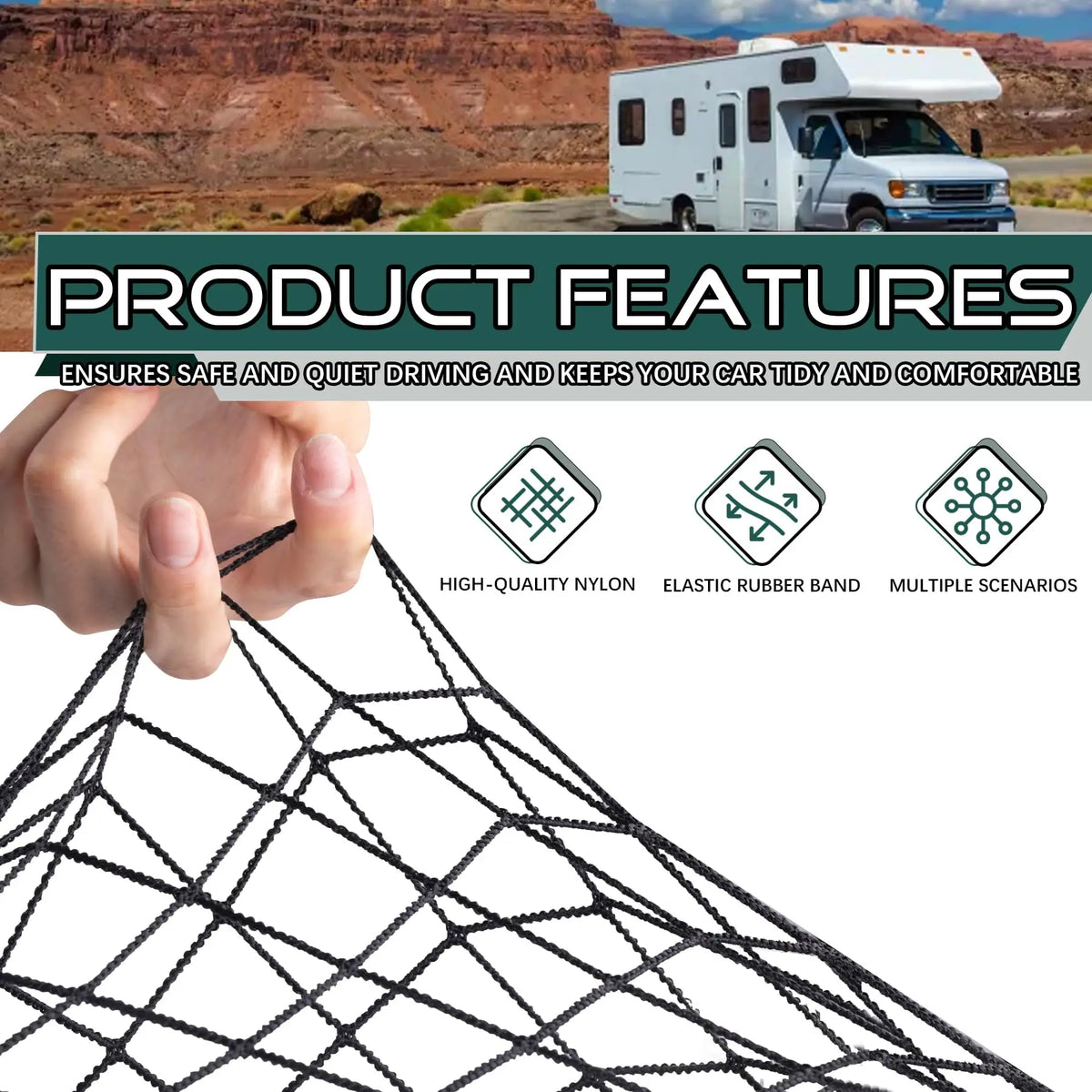 Elastic Car Trunk & Seat Back Storage Net