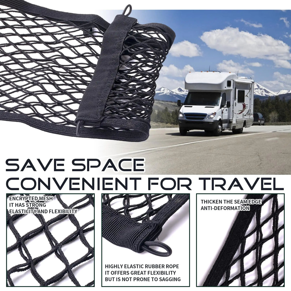Elastic Car Trunk & Seat Back Storage Net