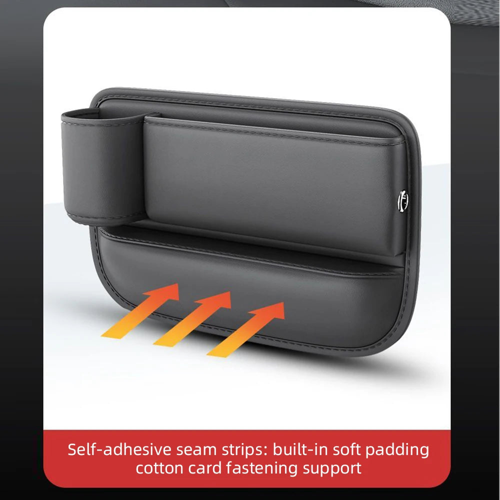 Leather Seat Gap Organizer with Cup Holder