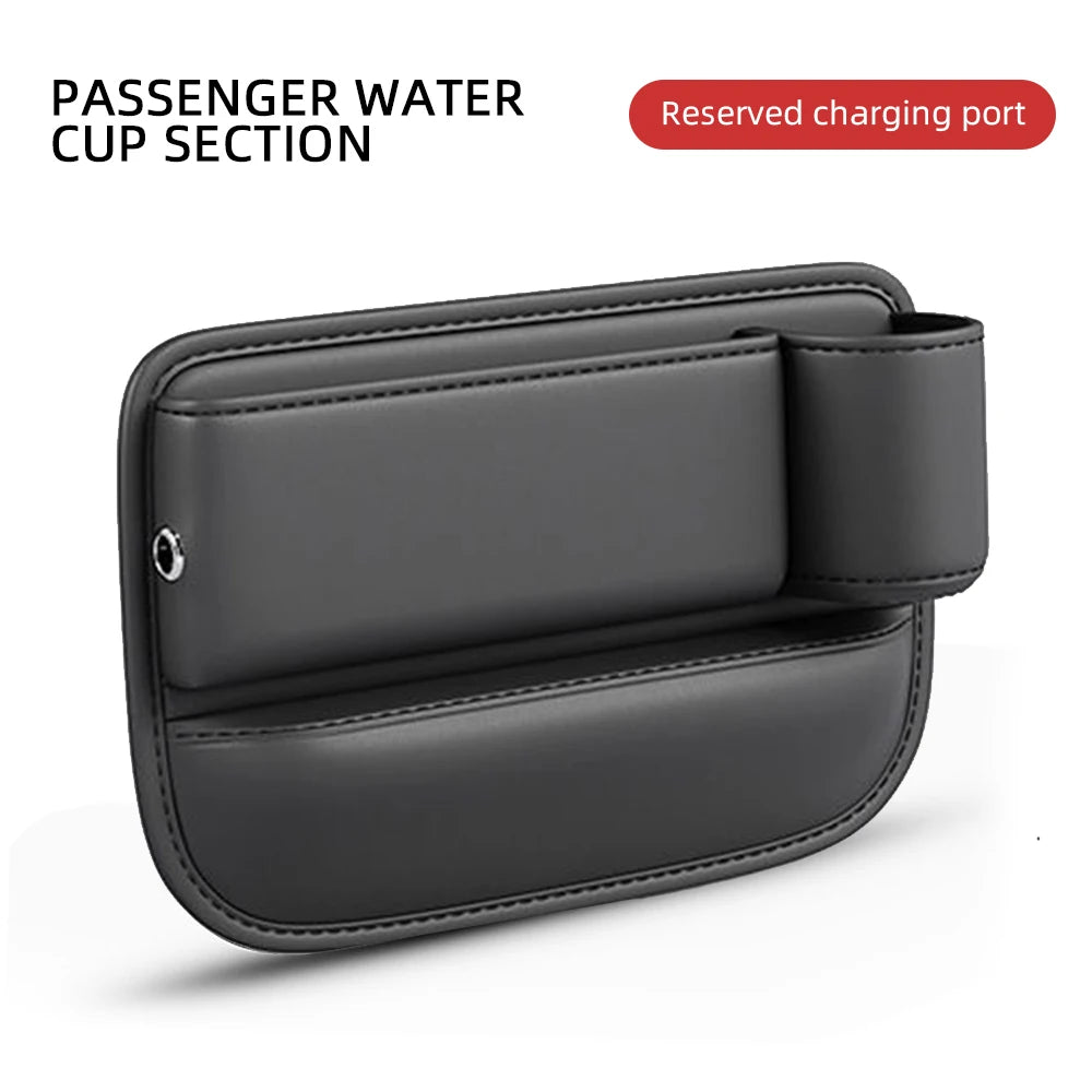 Leather Seat Gap Organizer with Cup Holder